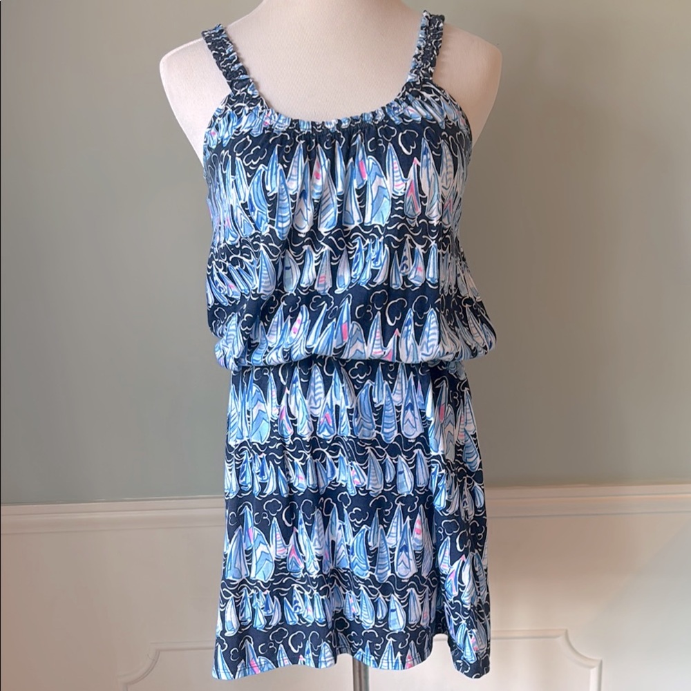 Lilly Pulitzer Loro Romper in Low Tide Navy Sails